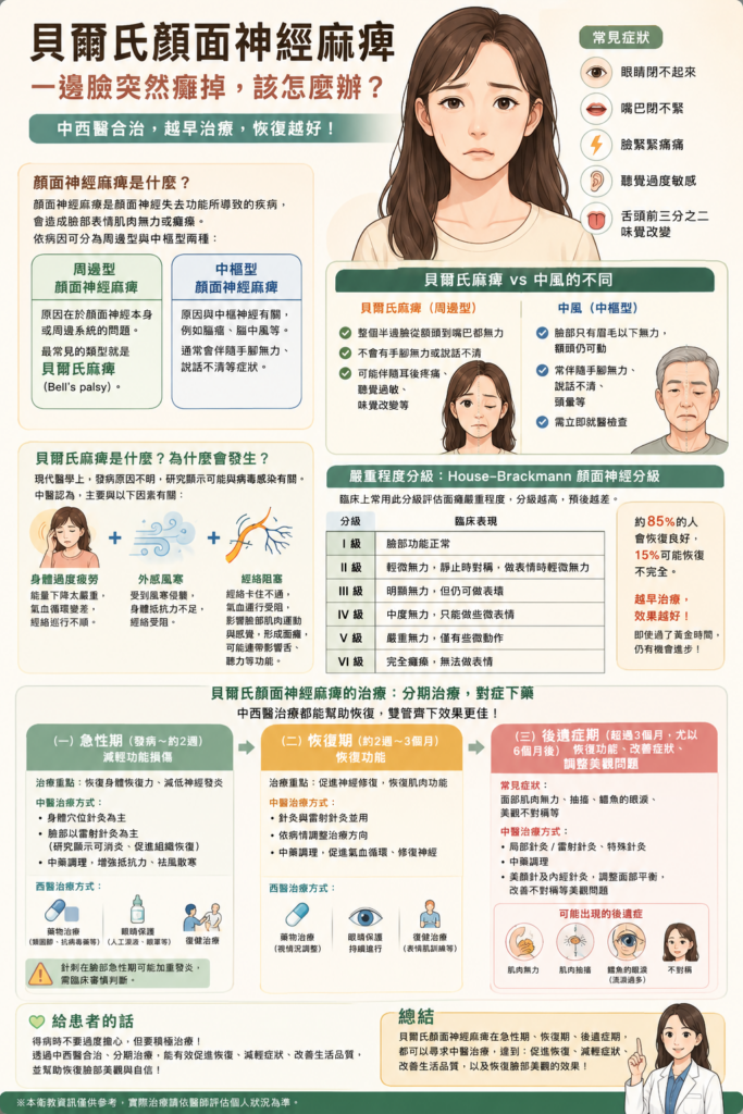如何治療最常見的顏面神經麻痹/面癱:貝爾氏麻痹? 3 顏面神經麻痺中醫
